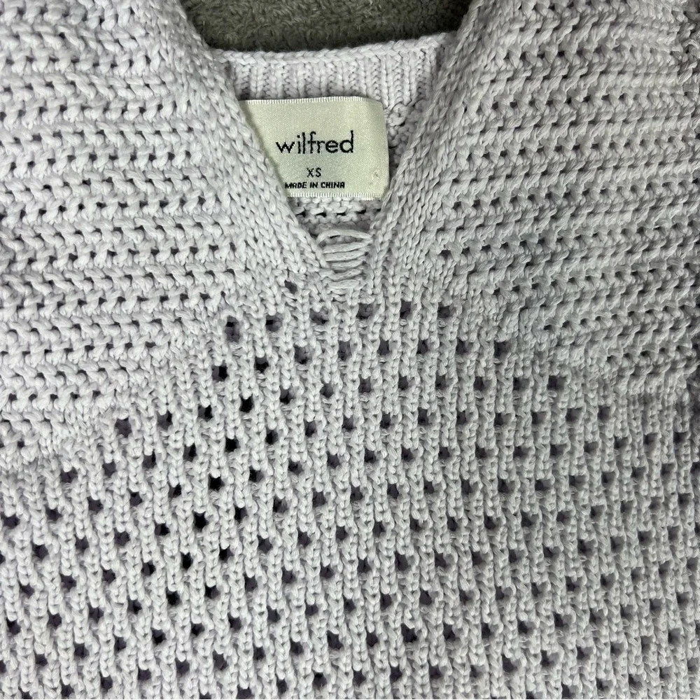 Aritzia Dress Womens XS Wilfred Evie Crochet Pastel Boho Whimsical Midi Lavender - Picture 3 of 12